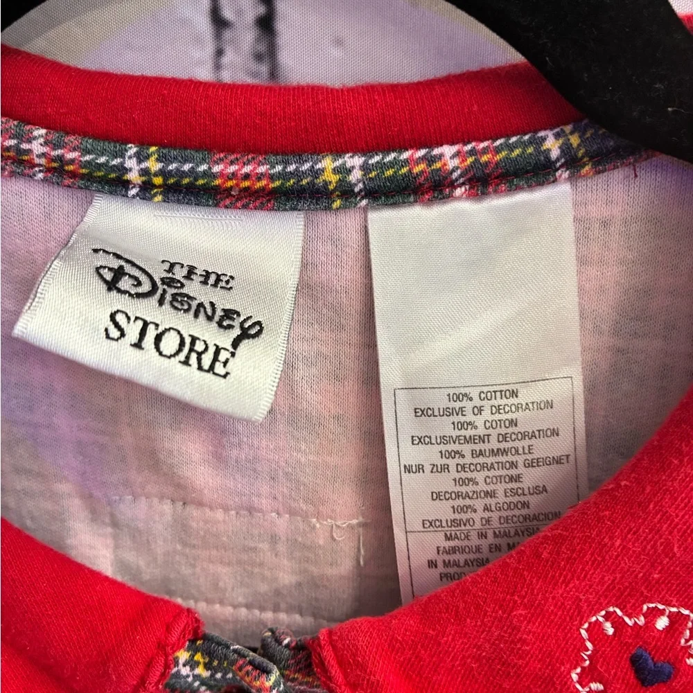 Vintage 90s Winnie the Pooh Plaid Winter Dress Girls 10/12 Rare Disney Red Green